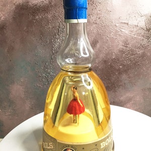 Bols Gold 1950's Ballerina Liquor Bottle/ Vintage Orginal Very