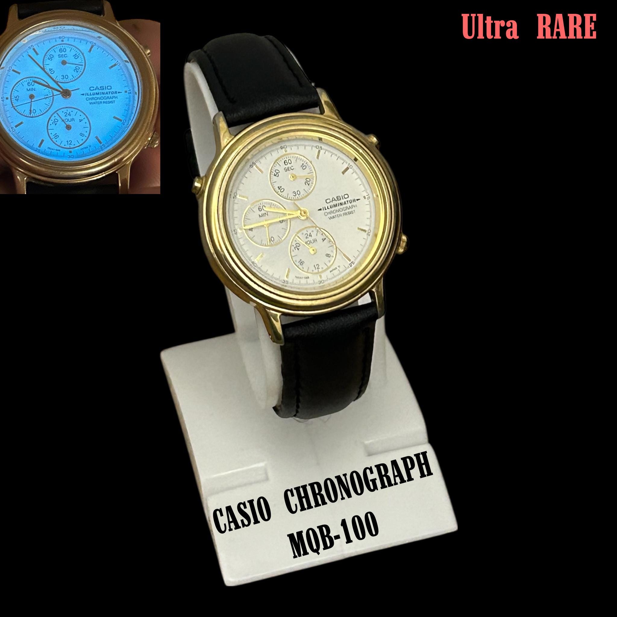 Very Rare CASIO Chronograph MQB-100 (1323) Japan N 38mm Wristwatch 