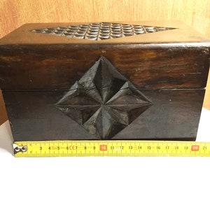 Vintage Carved wooden box,Wood crate/Jewellery box/handmade crate hand carved/Material box/Jewelry Organizer for Women Girls