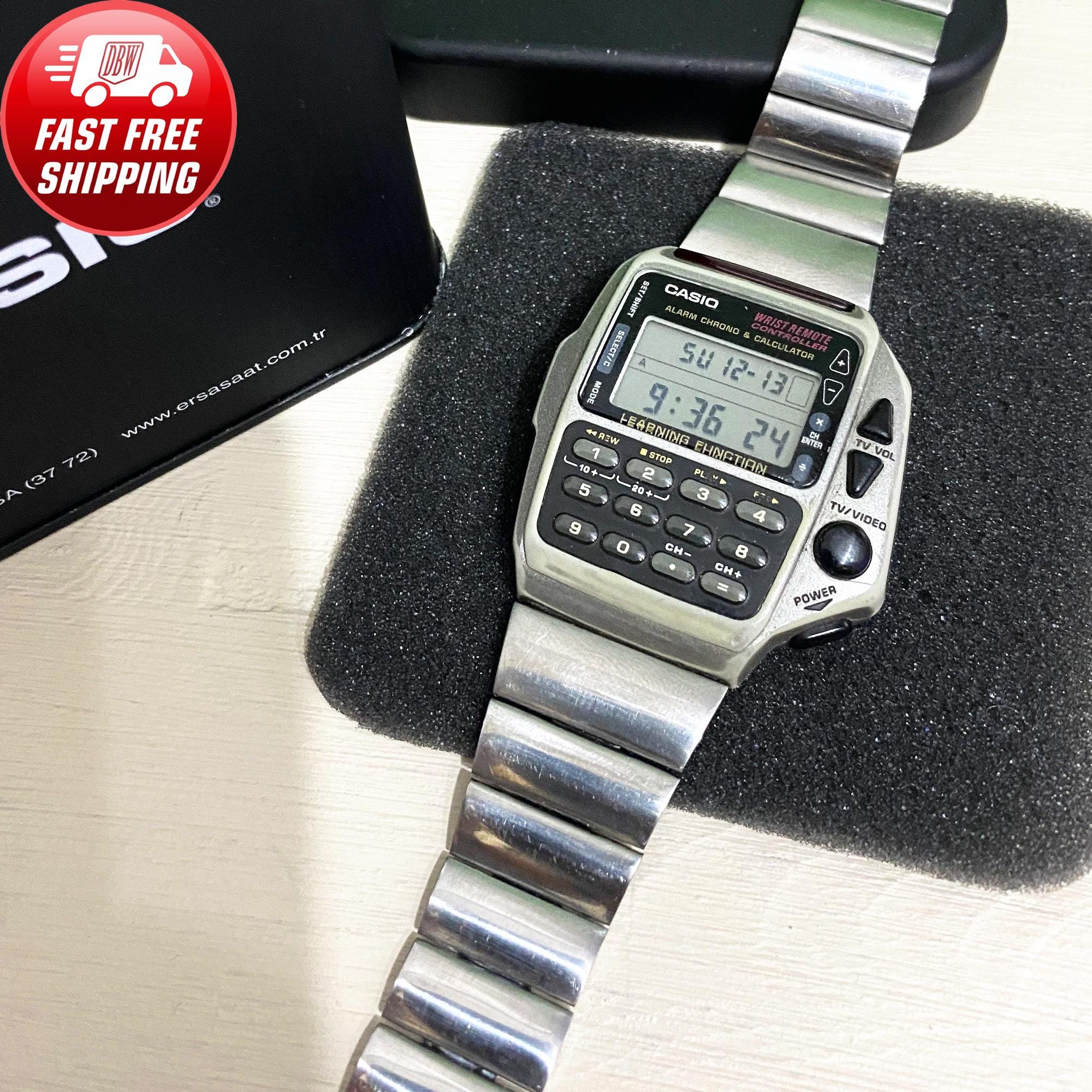 RETRO Casio CMD 40 Learning Tv Remote Control Module 1174 steel Cord Digital Wrist Watch casio Watch Box Made in Korea Etsy UK