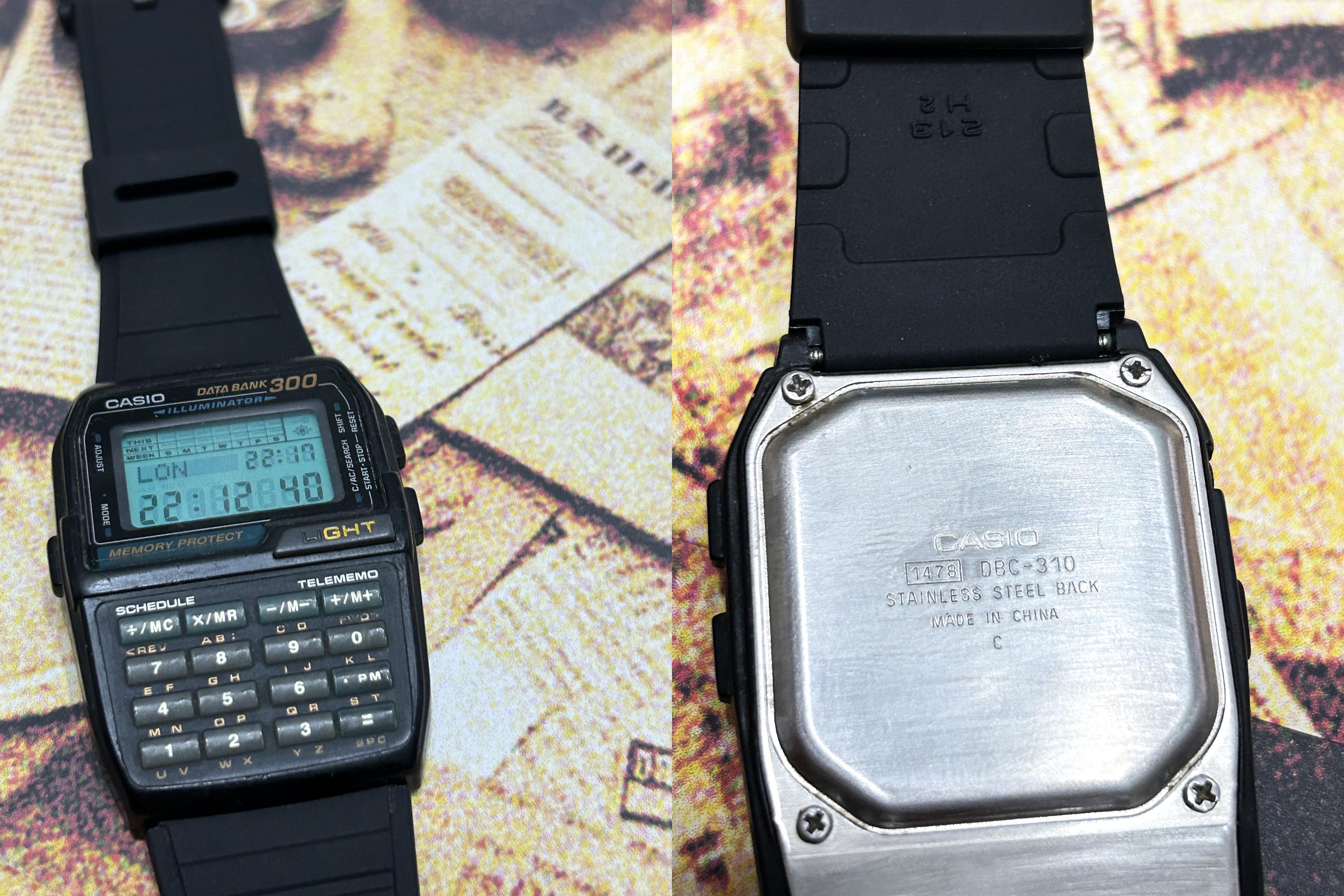 【レア】CASIO DATA BANK INVISIBLE MACINE Casio DBC-600 calculator watch Japan Data Bank Parts Repair