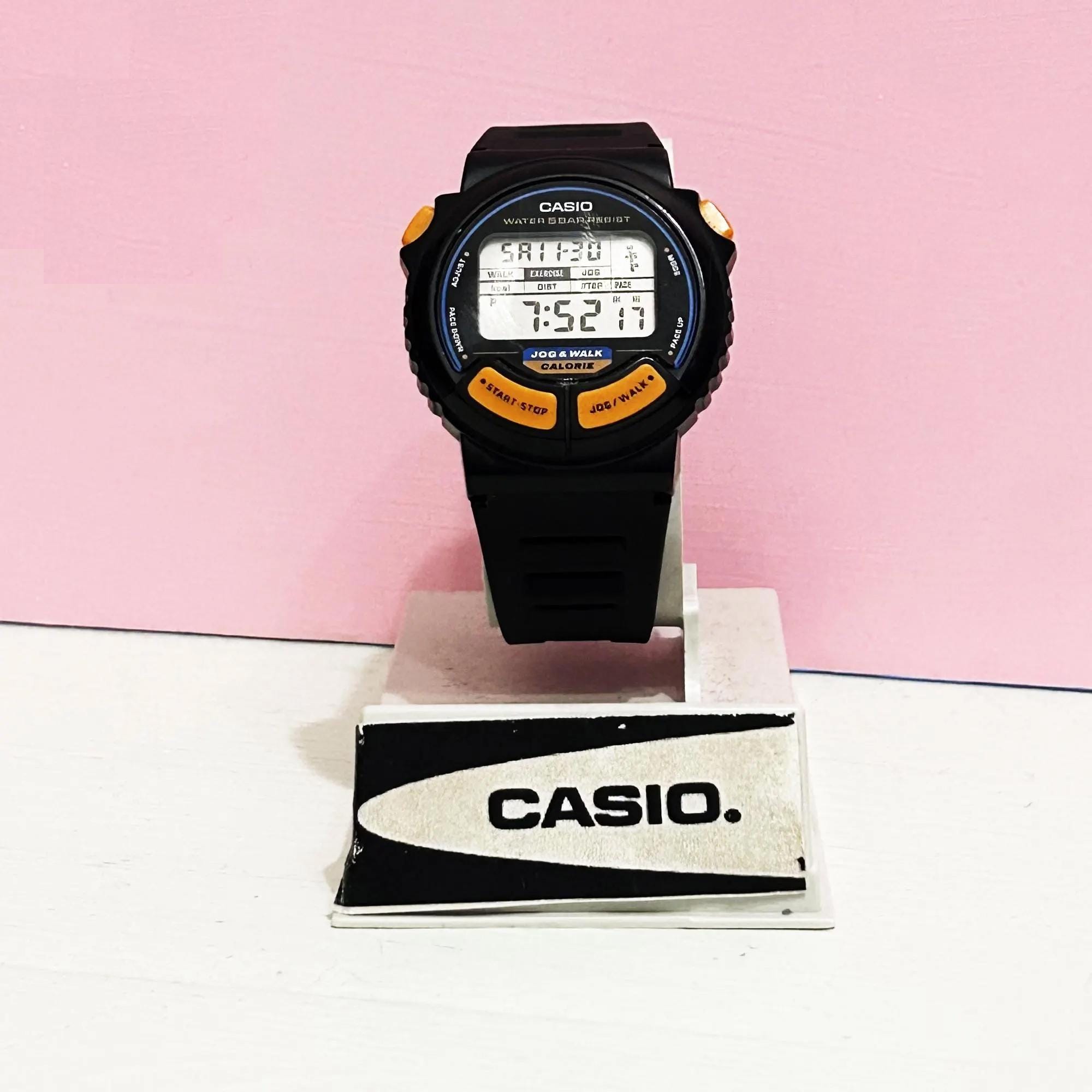 【未使用品】CASIO JOG & WALK 880 ブラック Vintage Casio 880 JC-11 Jog & Walk Calorie WR50 Quartz Watch