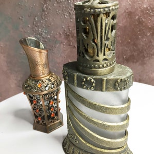 2 Pcs Vintage Victorian Glass Perfume Bottle/ Mothers Day Gift, Women Fragrance/antique perfume bottle/  Made in UAE , Perfume Spray