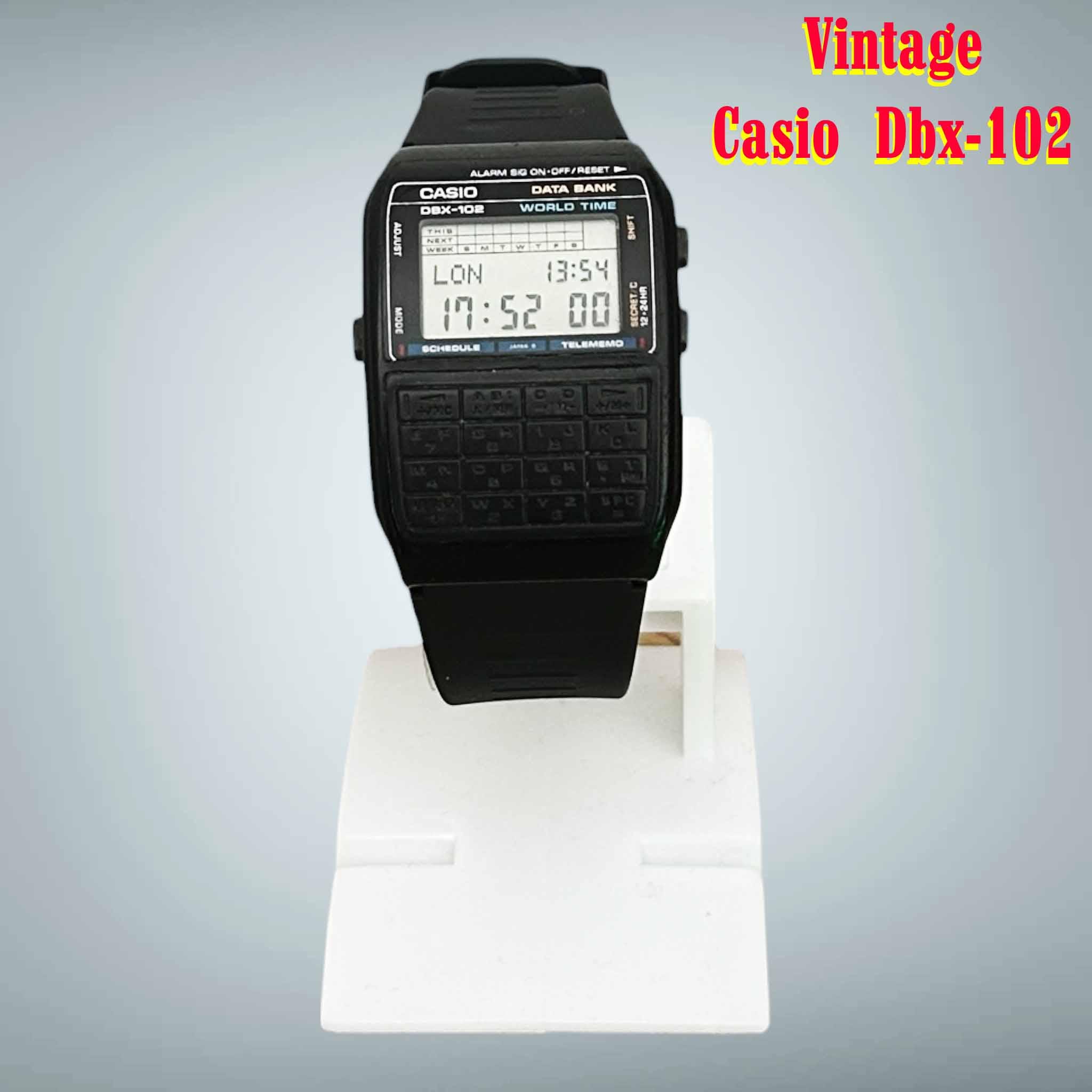 激レア！　80sカシオ　CASIO DBX-102 データバンク　オールドカシオ Vintage Casio DBX-102 Data Bank Calculator Watch, RARE