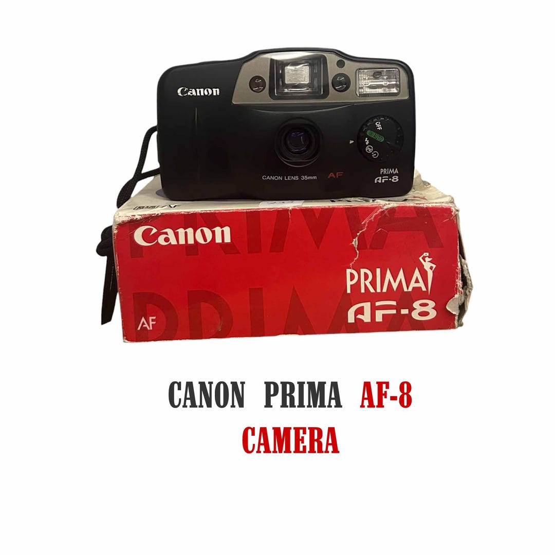 Unused Canon Prima AF-8 35mm Film Camera – Vintage Point & Shoot Unused Canon Prima AF-8 35mm Film Camera – Vintage Point & Shoot