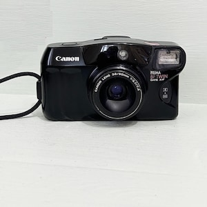 Vintage Rare Canon Prima BF Twin DATE/  Vintage Rare Camera/ Tele 80 35mm Camera/AF 35mm Film Point & Shoot Camera 38/80mm / Black Color