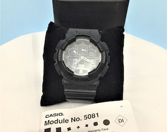 Wonderful CASIO G-SHOCK GA-100 Black/ Very good condition / with manual and Casio box/ Men's Watch Analog Digital Quartz/ Orginal Casio