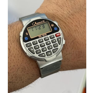 Kenko Collectible watch with calculator, kenko digital watch, calculator wristwatch, vintage calculator watch