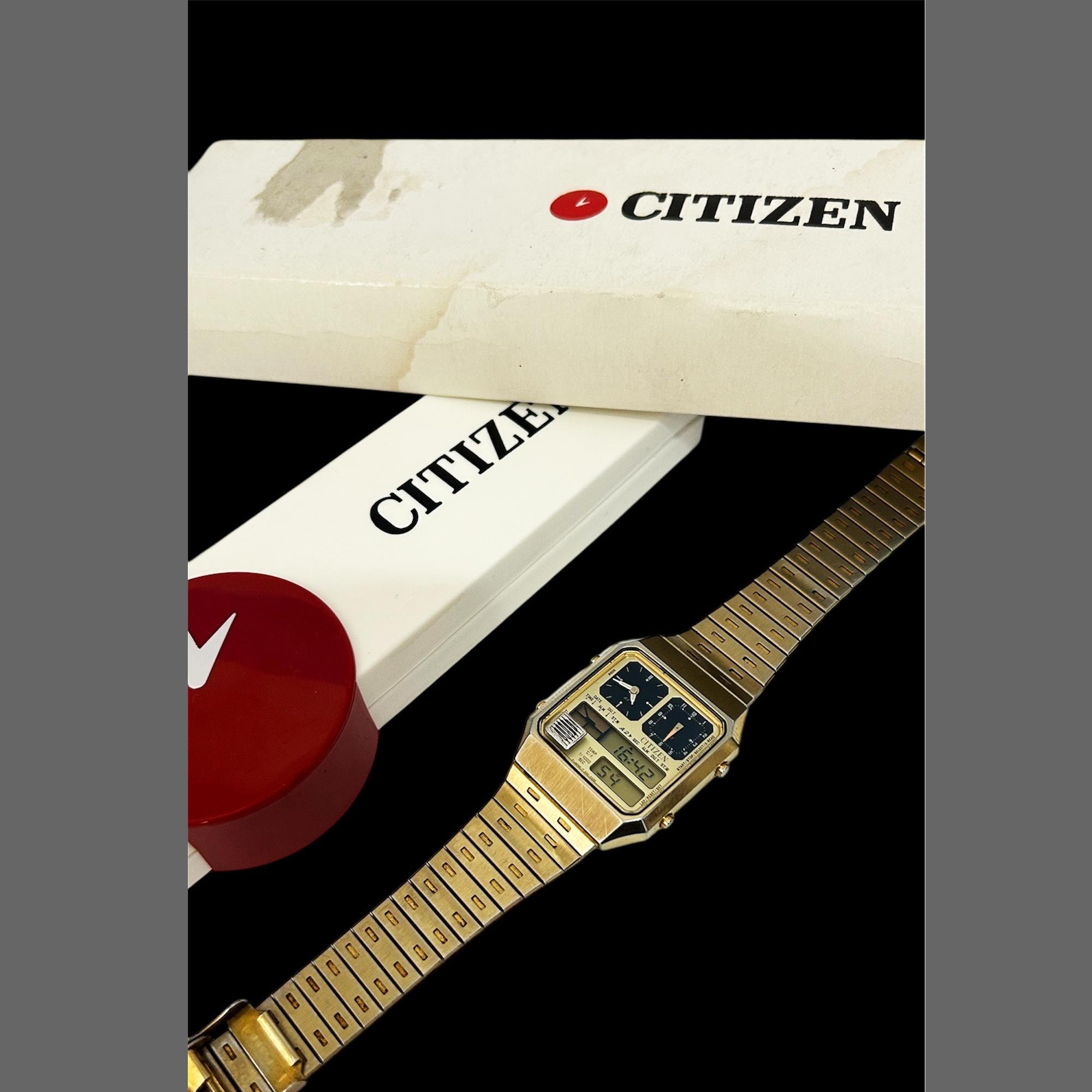 Vintage CITIZEN Ana-digi Temp Gold Color 8980-084900 Y Wrist/ GN-4