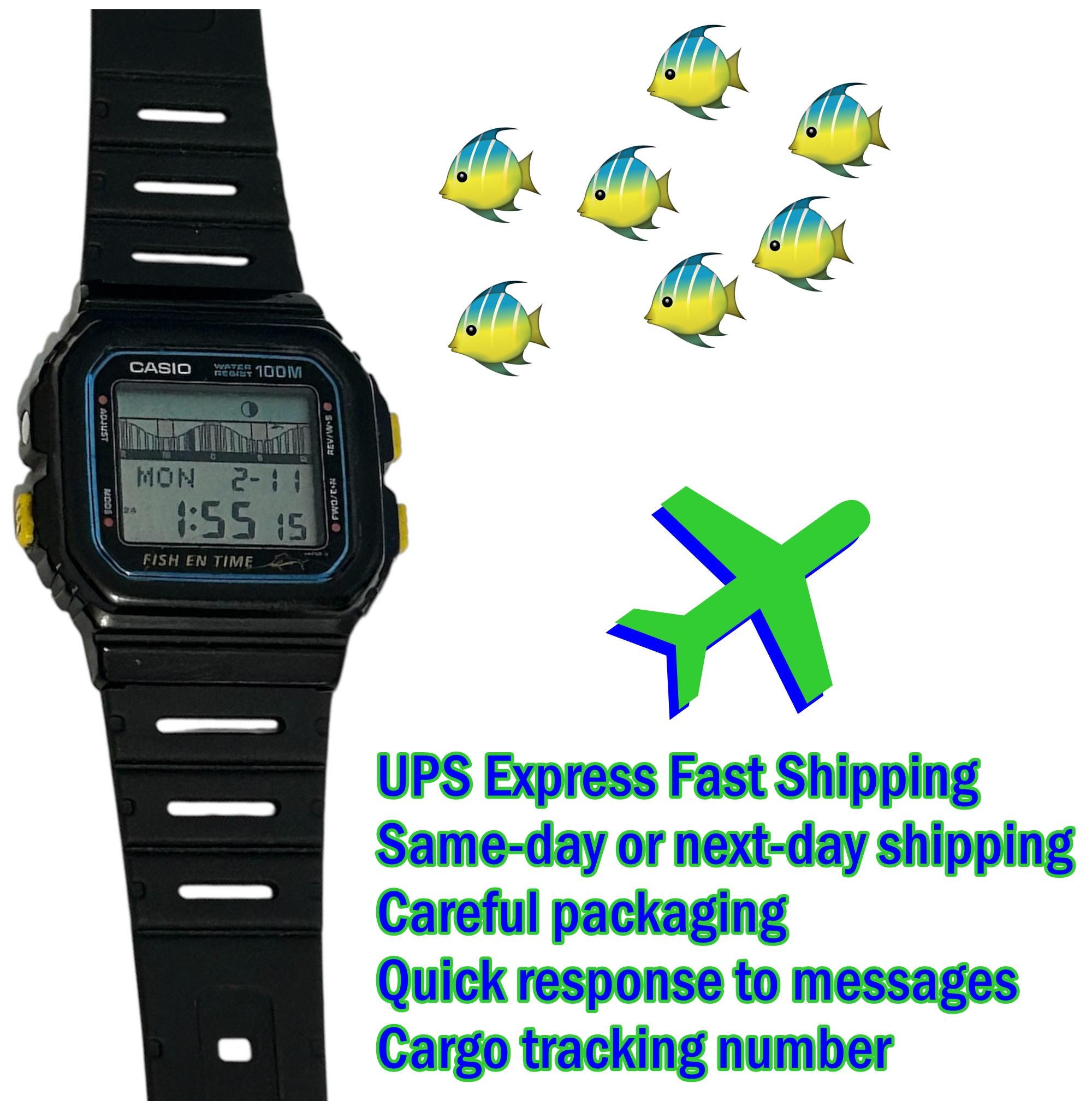 Very RARE Casio FT-100W Fish İn Time Digital Watch Marlin 844