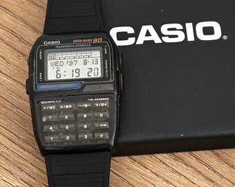 RARE Vintage Casio DBC-80 Databank World Time Calculator Watch