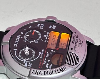 RARE Citizen Ana Digi Temp Quartz Digital Men's Watch RARE Citizen Ana Digi Temp Quartz Digital Men's Watch