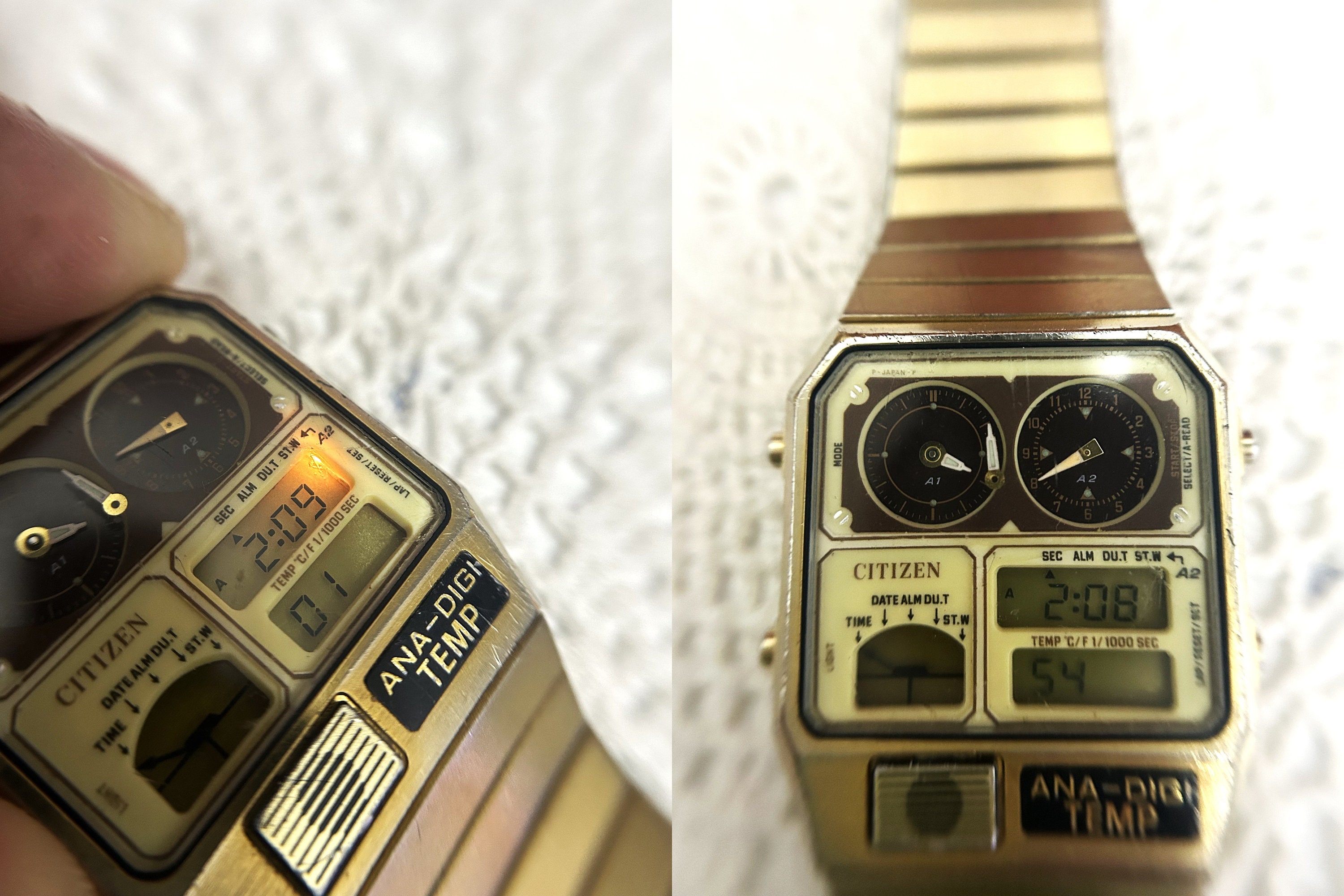 Buy Vintage Citizen Ana digi TEMP 8982 085027 Ta Wrist Watch GN 4 S Japan Very Good Condition 1980s Online in India Etsy