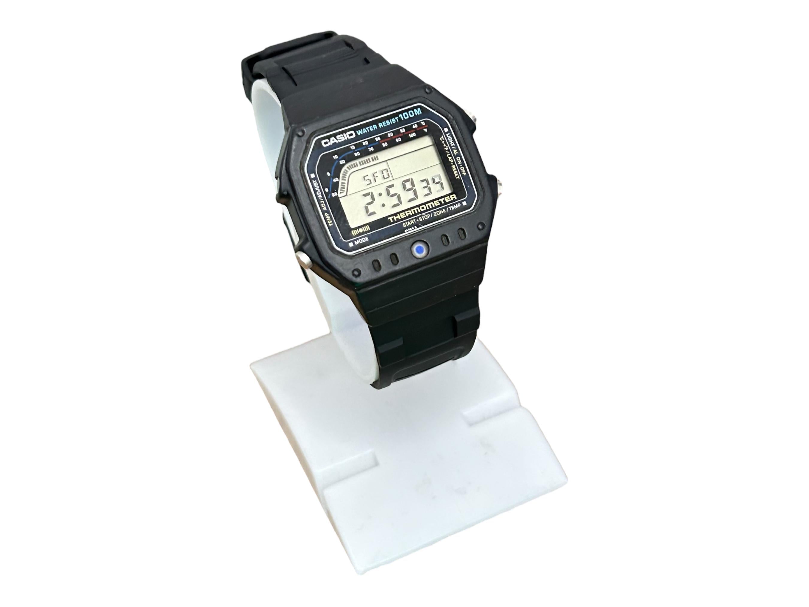 希少なヴィンテージ カシオ TS-1200 温度計付きデジタル腕時計