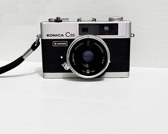 Vintage Silver Rare Konica C35 Camera/ Compact Camera / 35mm Rangefinder film camera/ Case/ Very good condition/Film Camera 36mm Vintage