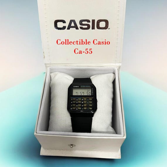 Collectible Vintage Digital Casio CA-55 Calculator Watch, WR Alarm