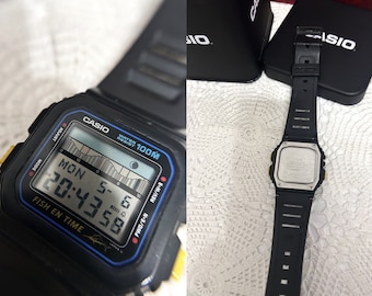 VINTAGE CASIO FT-100W FISH IN TIME DIGITAL WATCH JAPAN 1989