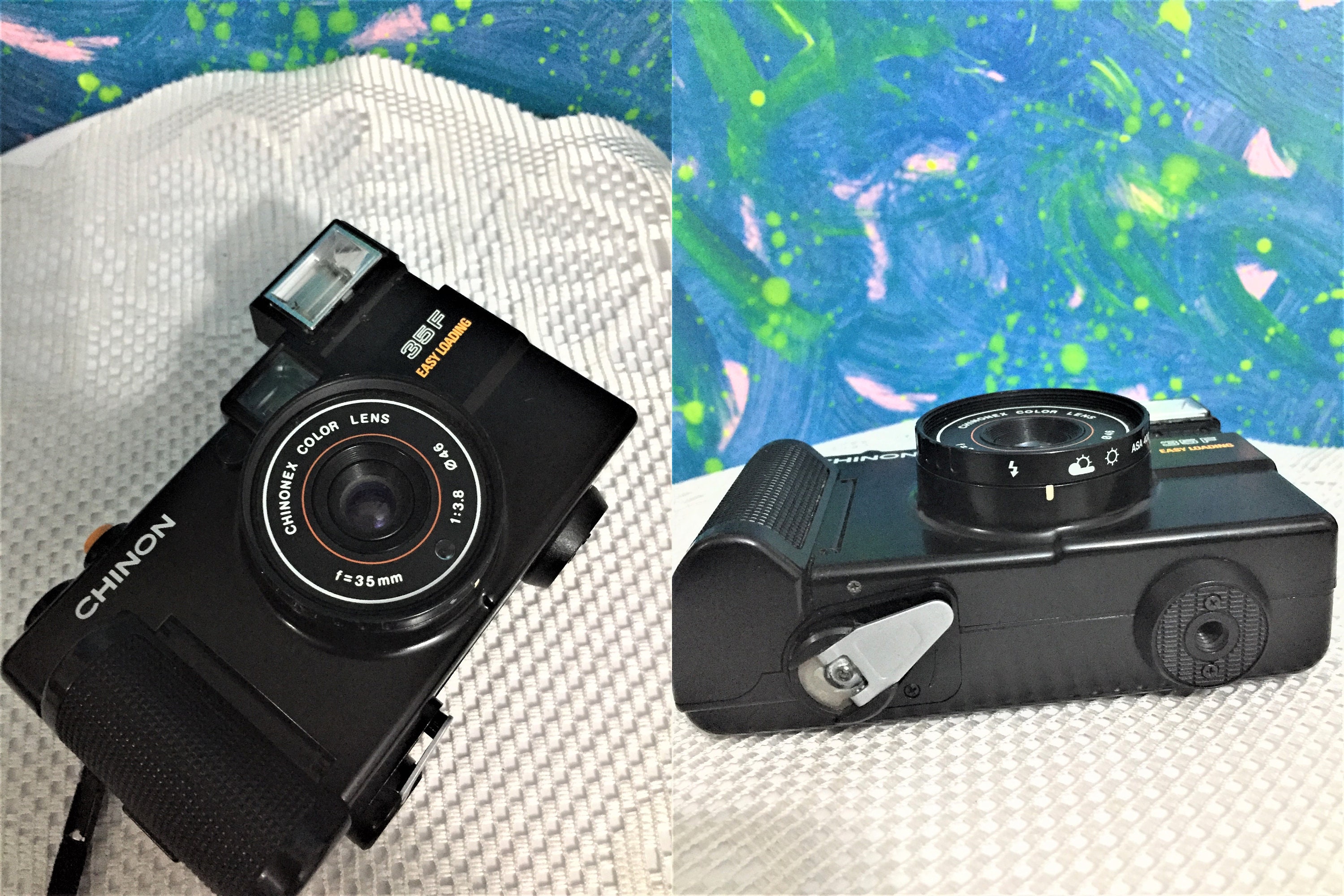 【動作確認済み】CHINON 35F-M フィルムカメラ ヴィンテージ チノン 35F/ 簡単に装填できる 35 M カメラ、動作