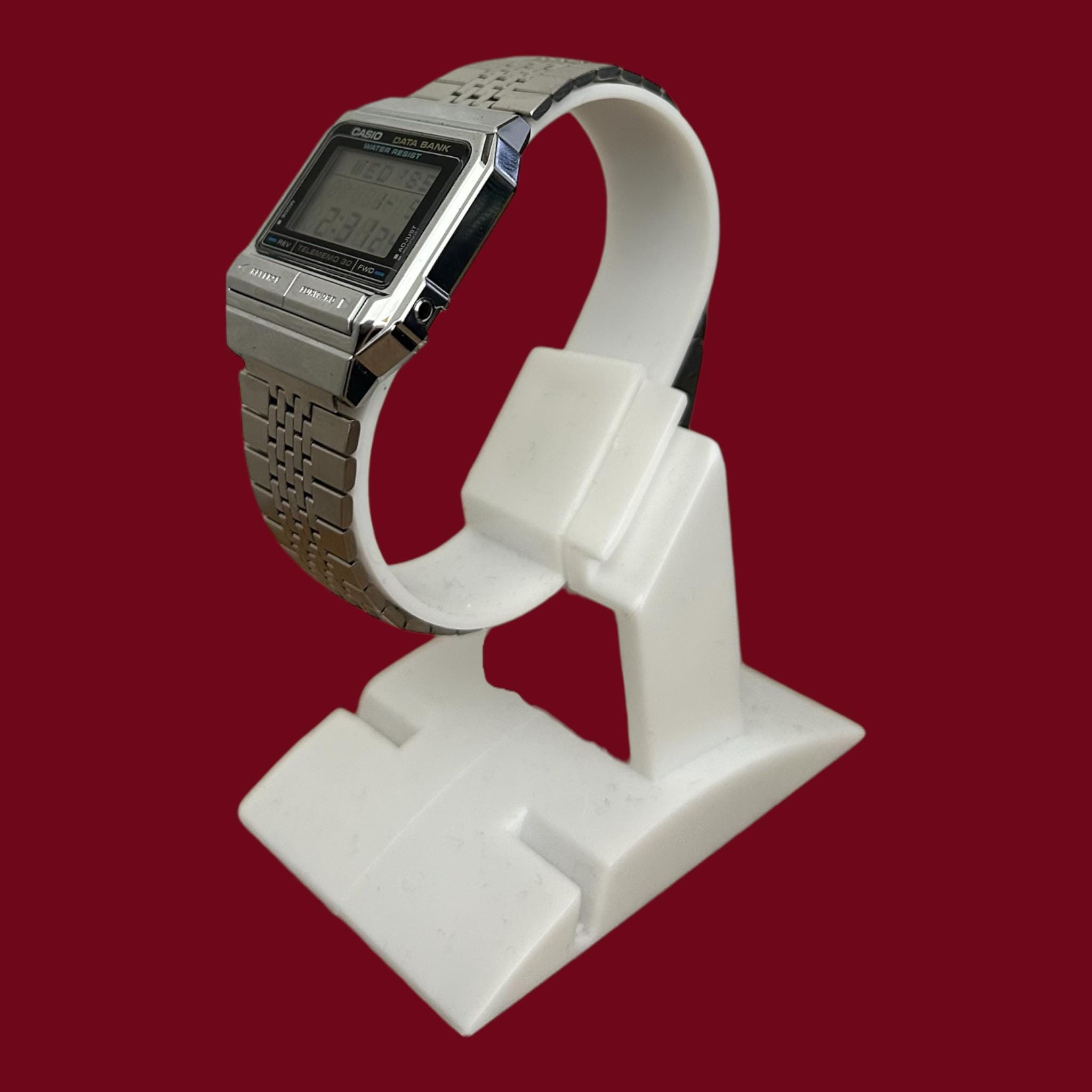 Unused Vintage Casio DB-310 Data Bank Watch 80s Digital Telememo
