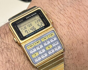 Vintage RARE Gold Tone Vintage Casio DBC-610 Calculator Watch
