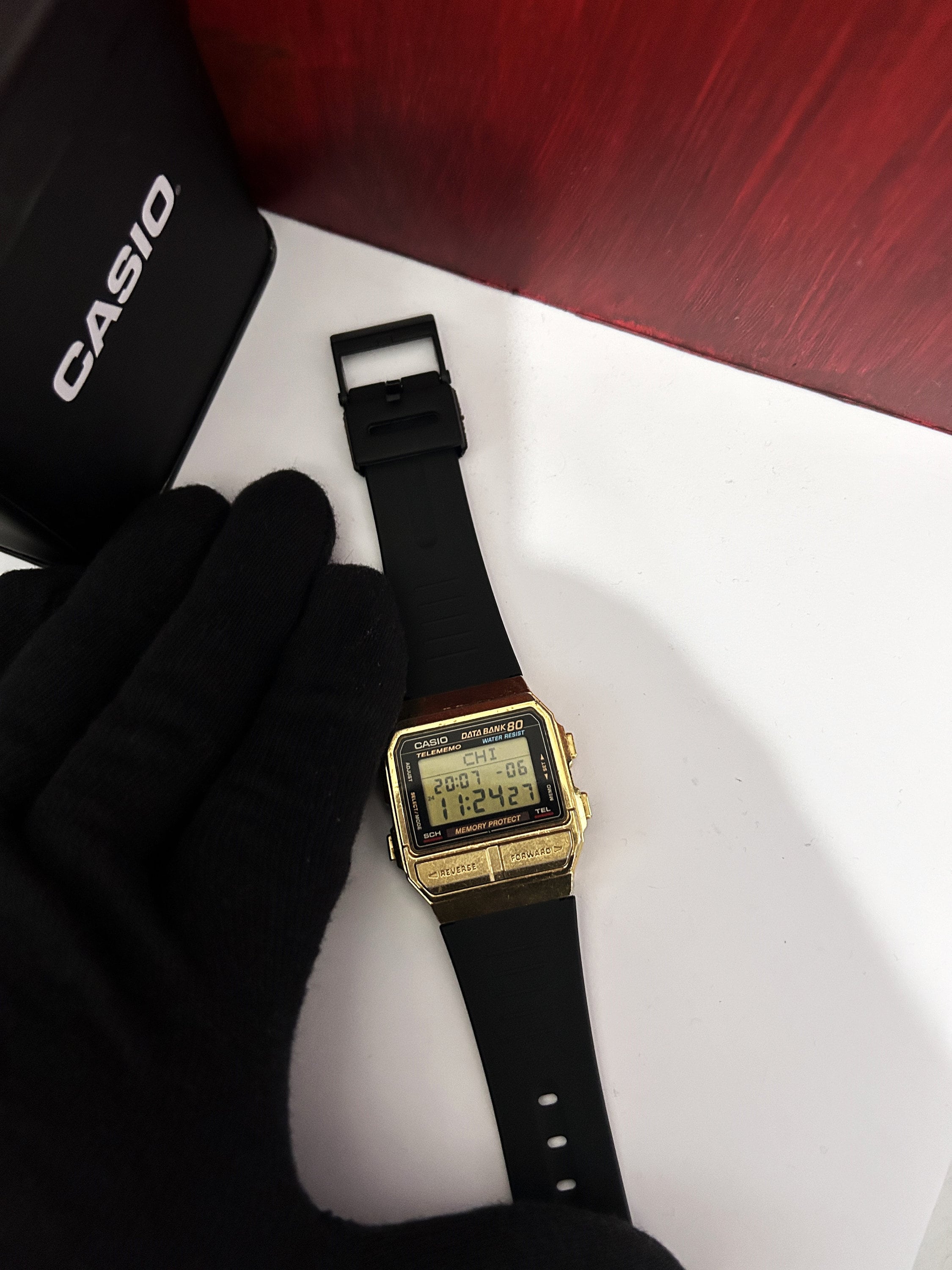 Rare Vintage Casio - DB-800 Gold Color Case Data Bank 1485 80