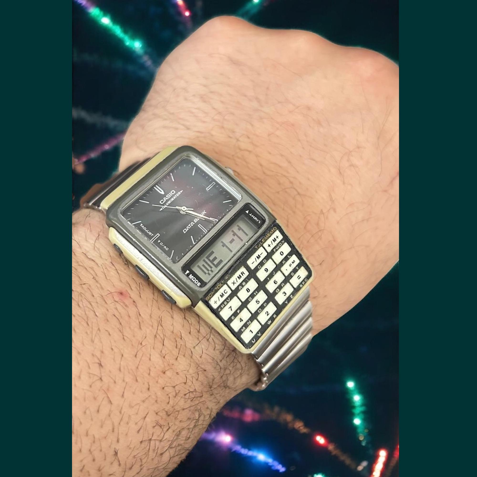 【最終値下げ】CASIO カシオ データバンク ABC-31 アナデジレア Ultra Rare Vintage Casio ABC-31 Data Bank Digital & Analog Black