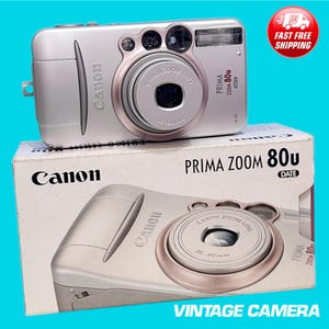 Vintage UNUSED CANON  Zoom 80 U  PRİMA  /Super compact camera for 35mm film/ 1990s./Very good condition//with original box