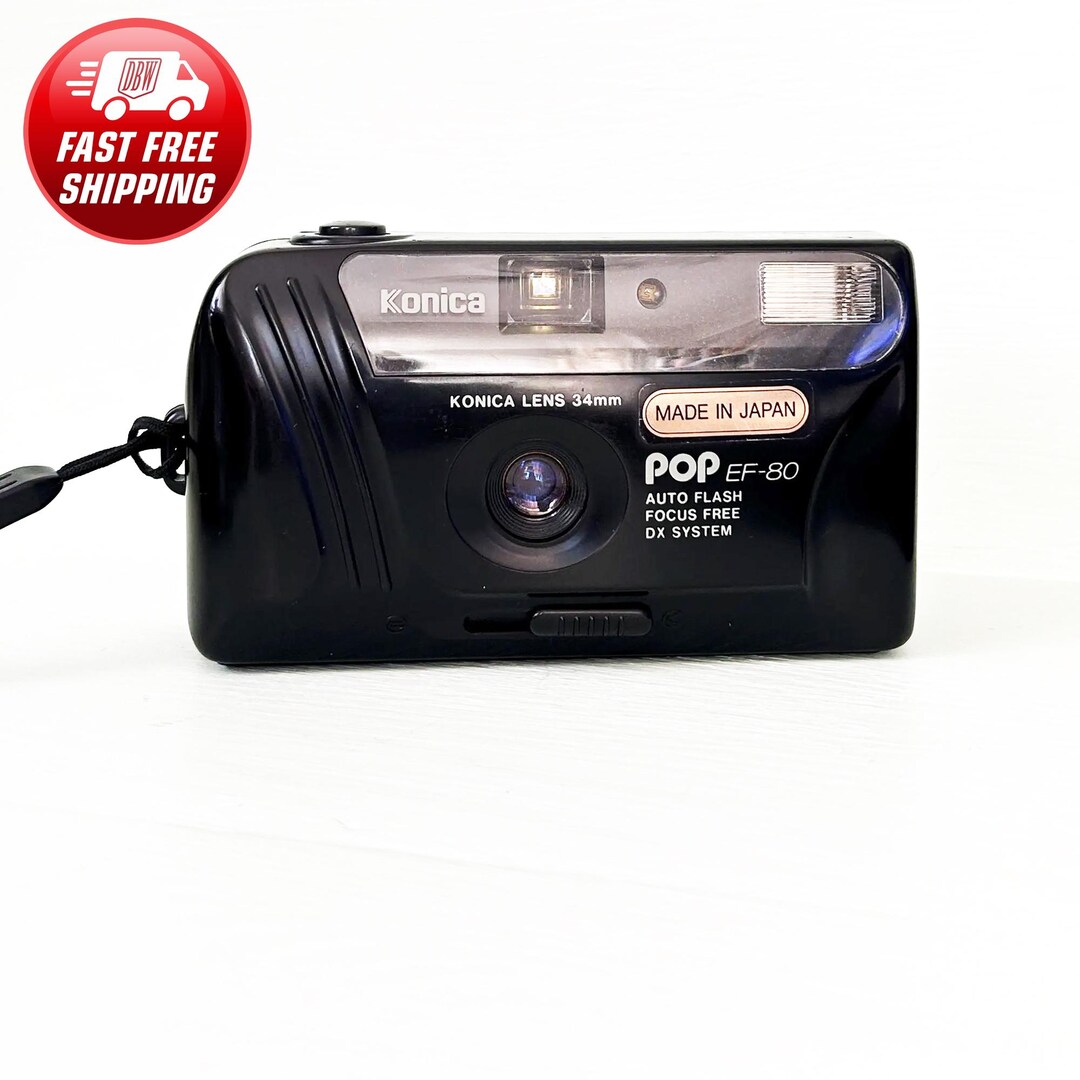 Konica POP EF-80 Vintage Black/ AF Compact Camera 34mm Lens/ 35mm Point ...