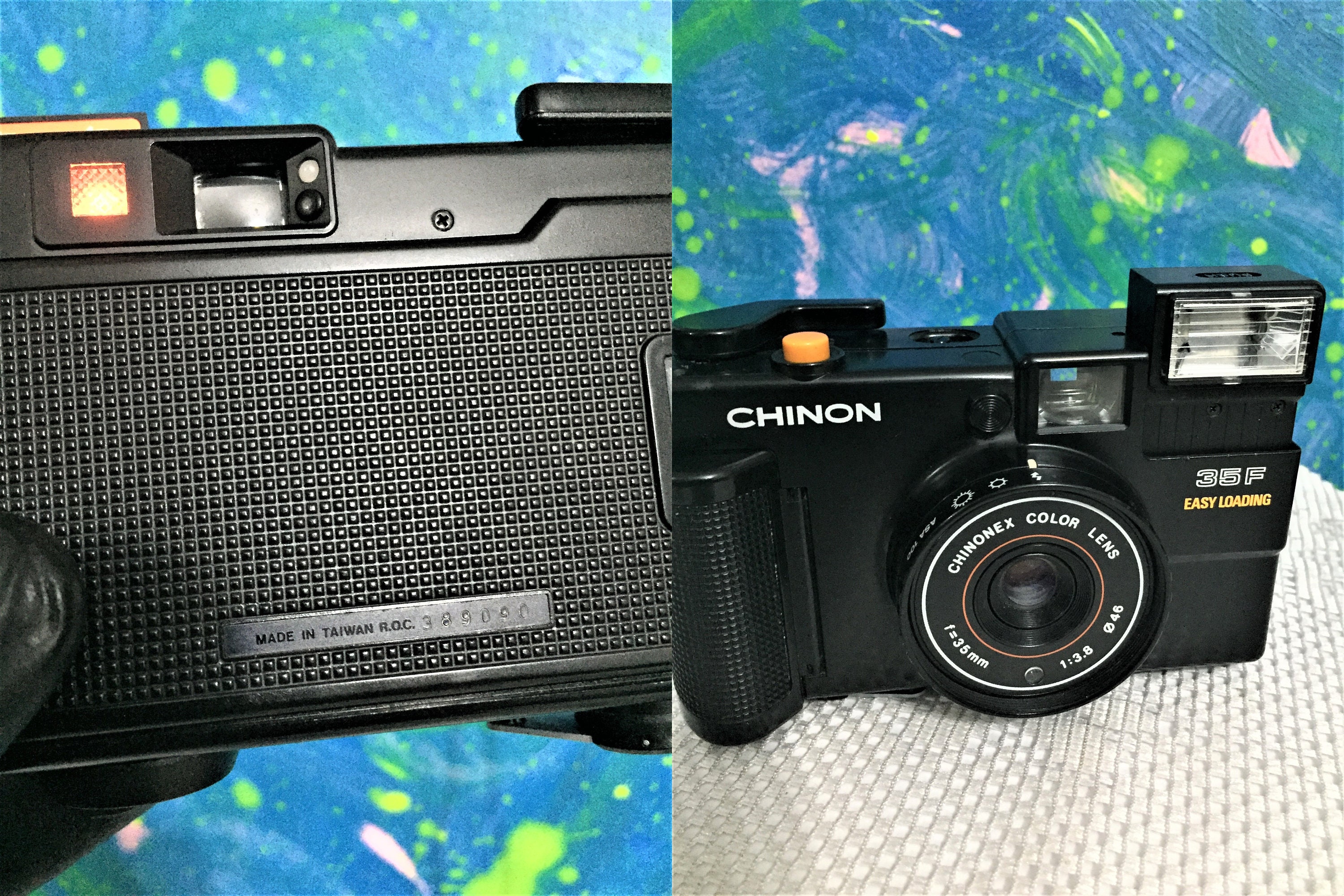Vintage Chinon 35F/ Easy Loading 35M Camera W/ Tested