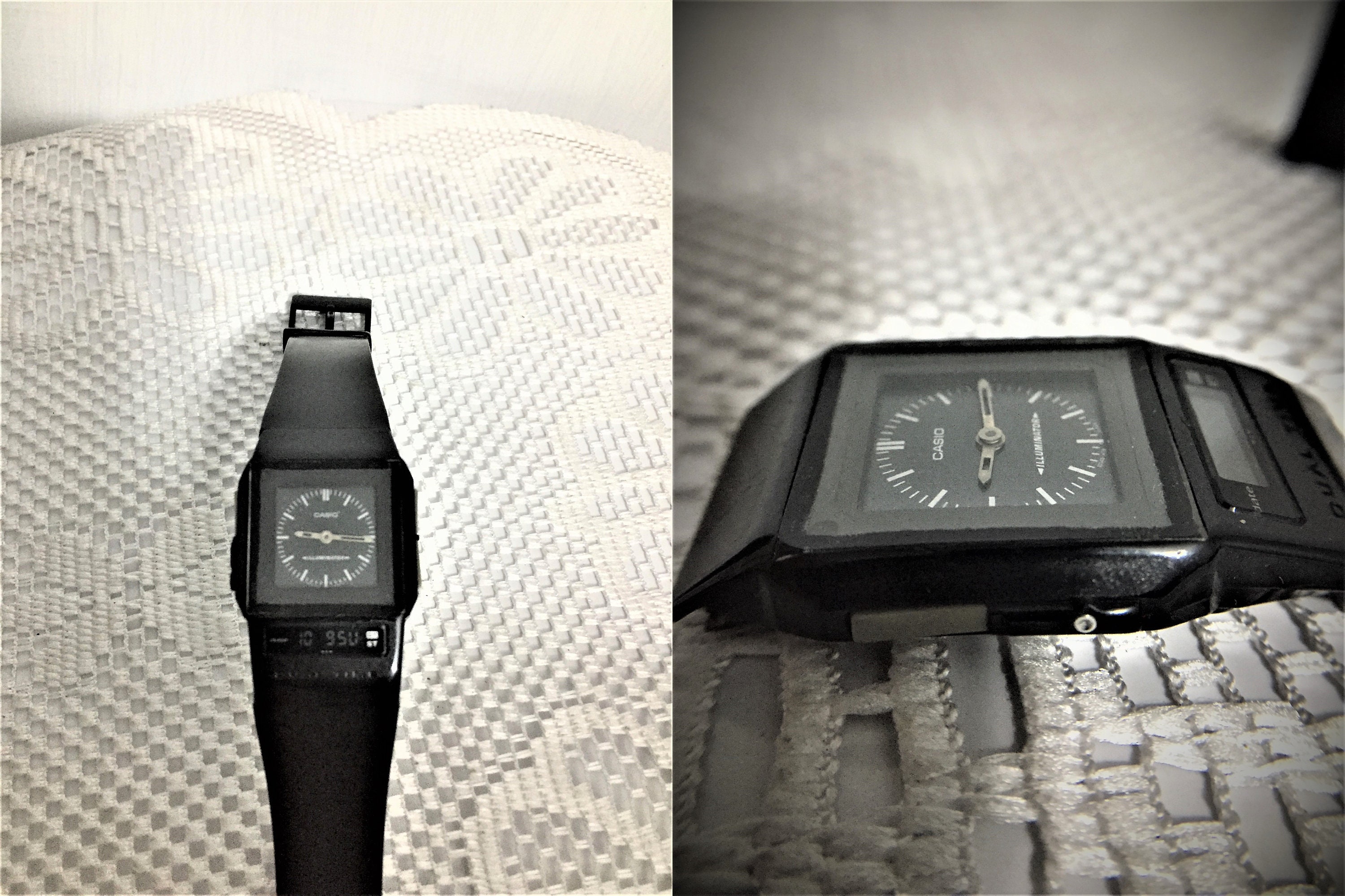 Casio black deals square watch