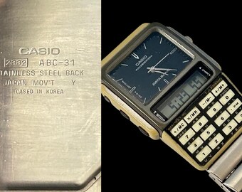 Ultra Rare Vintage Casio ABC-31 Data Bank Digital & Analog Black