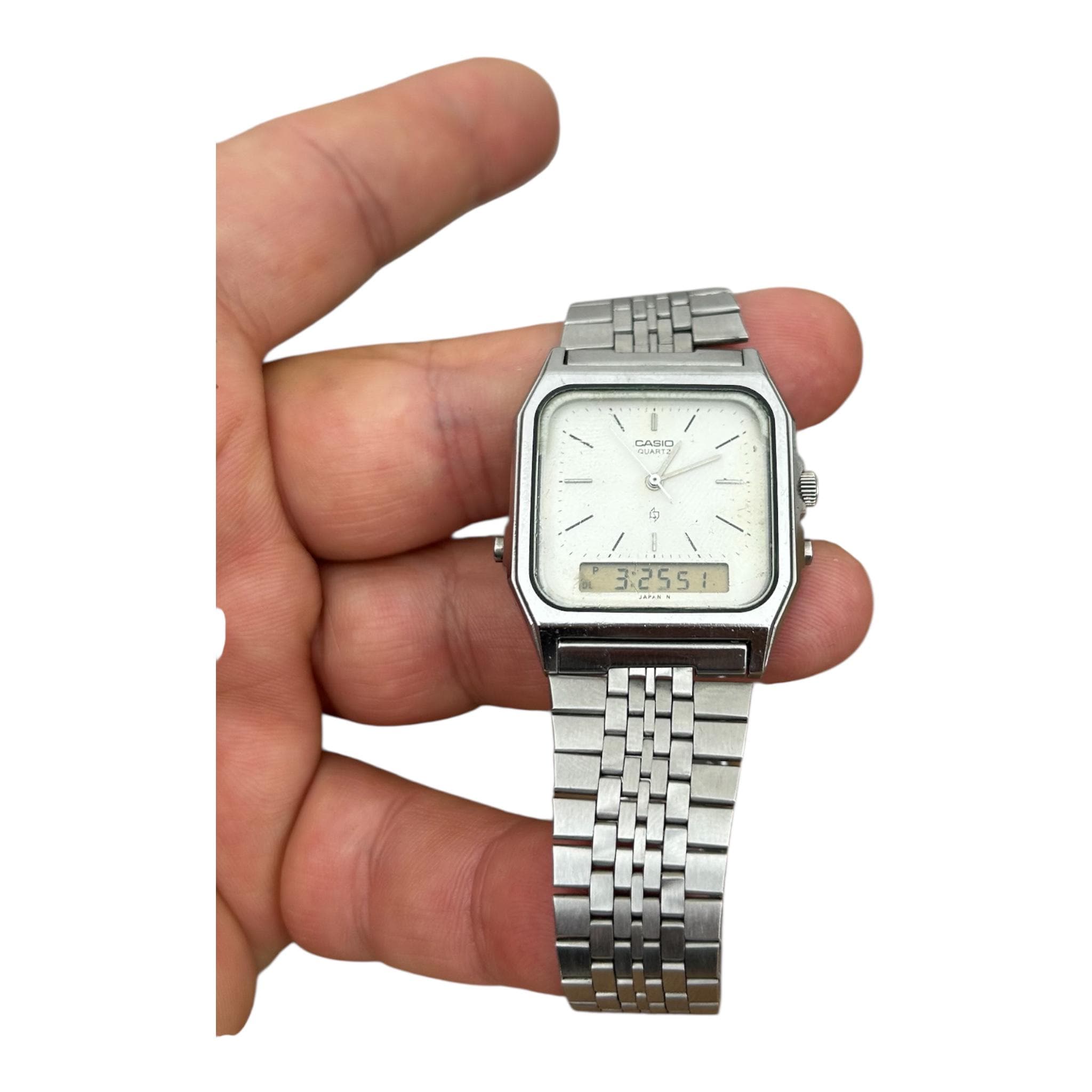 希少なヴィンテージ カシオ AQ-351W 腕時計 1980年代 / 非常に良好な