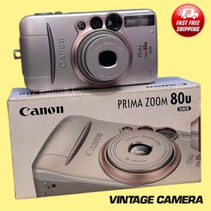 Vintage UNUSED CANON  Zoom 80 U  PRİMA  /Super compact camera for 35mm film/ 1990s./Very good condition//with original box