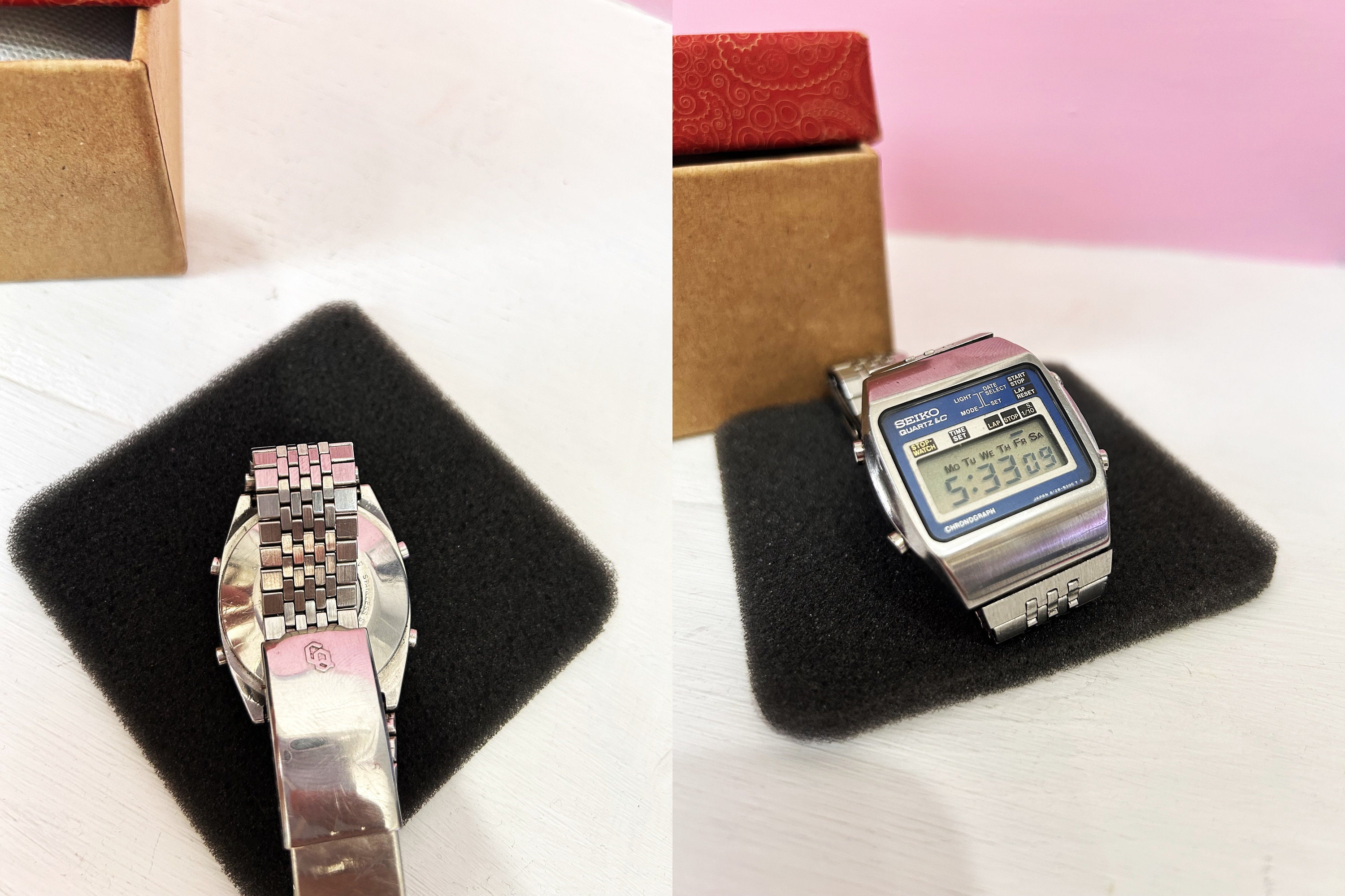 Rare Seiko Lc Chronograph / A128-5000 / 1978 Seiko 12kt Silver Color ...