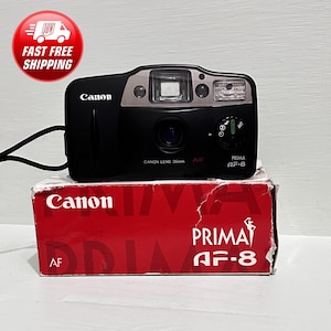Unused Canon  Prima AF-8 1990s. Vintage/ 35mm film/ camera Point & Shoot/Canon Lens 35 Mm./  Collection machine Working/
