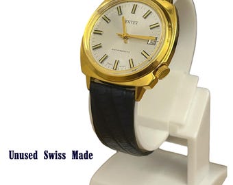 Unused Vintage Ventex Watch: Swiss Made Mechanical Wind-up, Navy