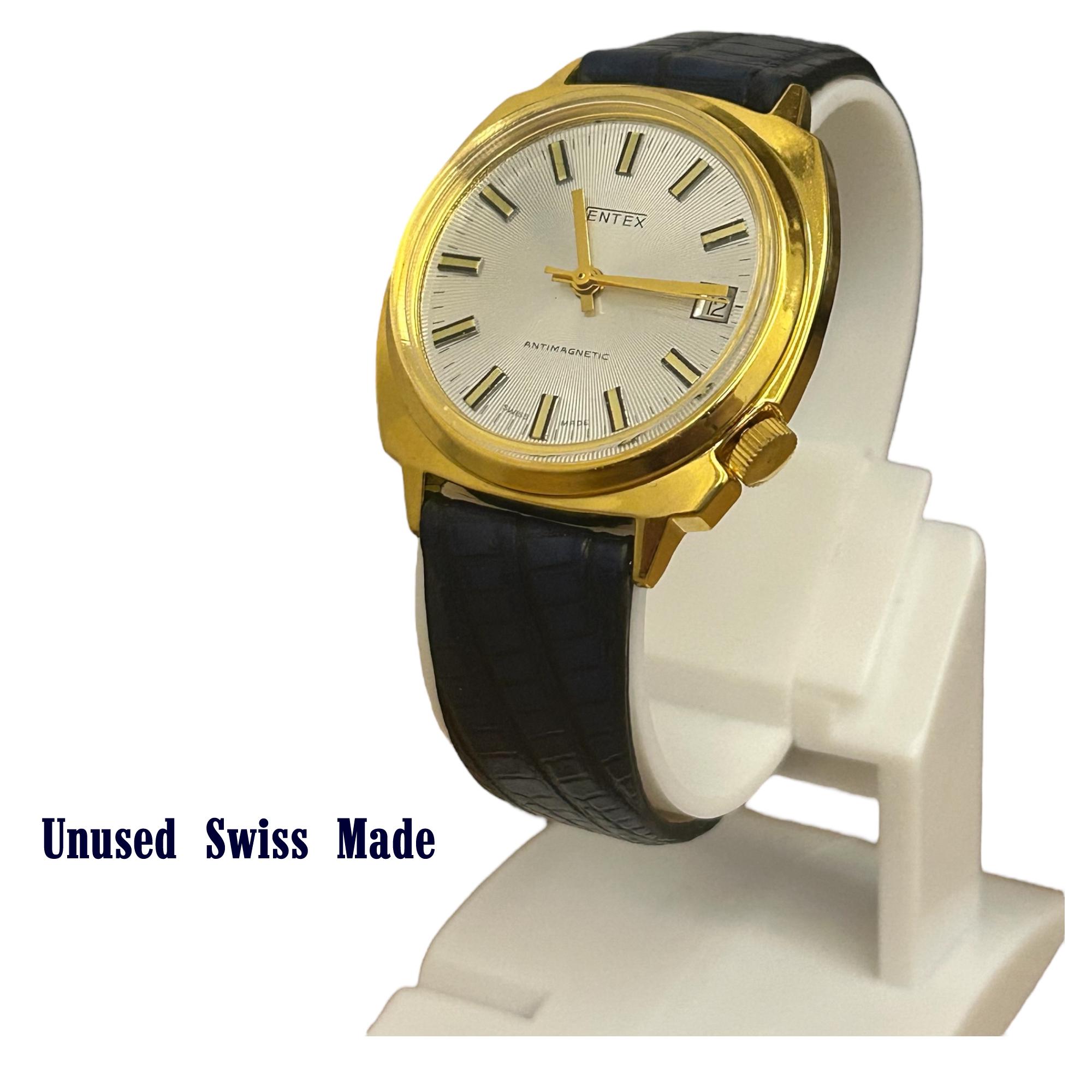 Unused Vintage Ventex Watch: Swiss Made Mechanical Wind-up, Navy