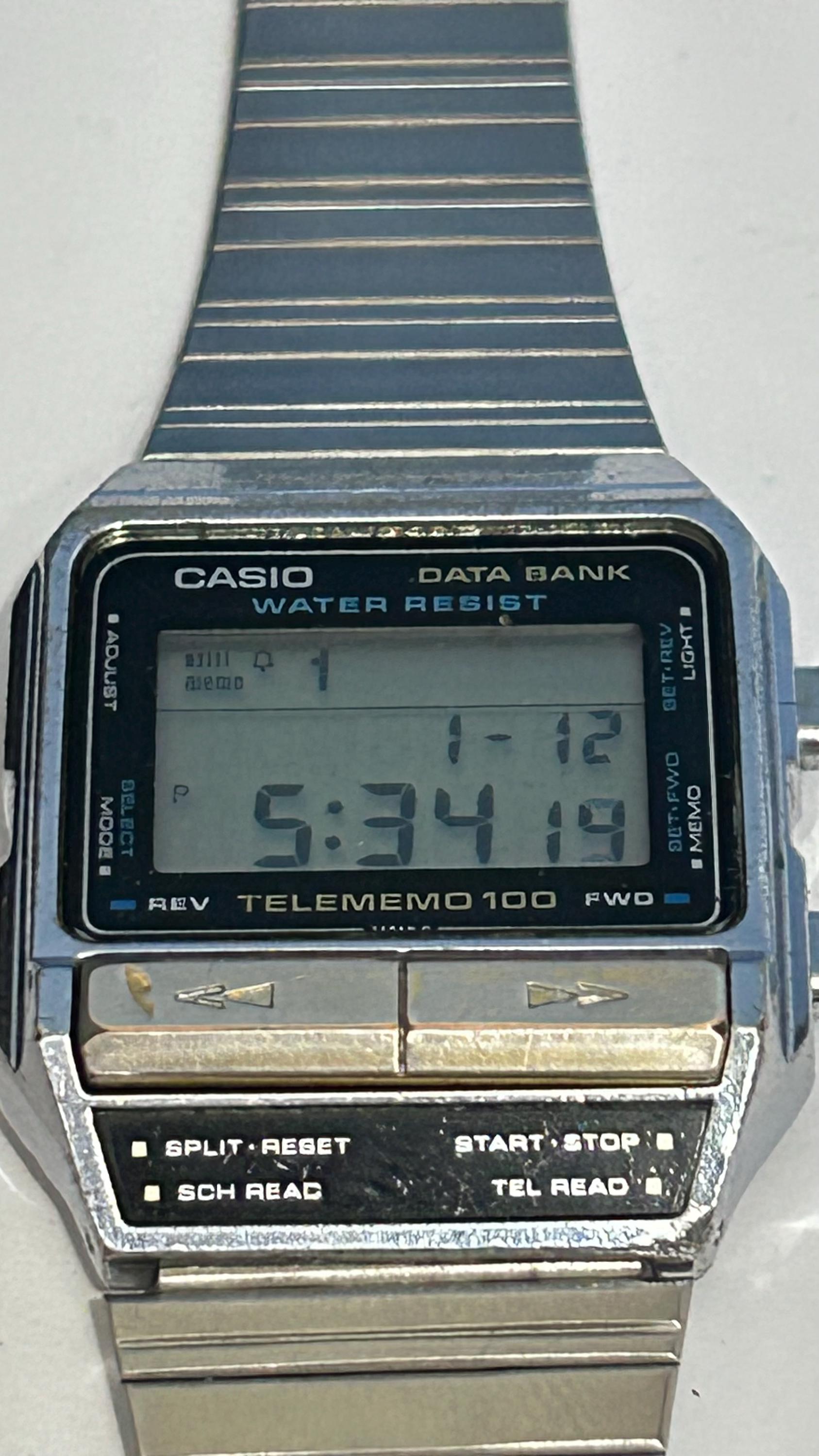CASIO カシオDATABANK メモ100 DBX-110 メンズ80年代 Vintage Casio DBX-110 696 Data Bank Telememo 100 Japan M
