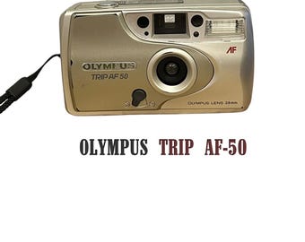 Cámara compacta Olympus Trip AF 50 de 35 mm vintage: probada y funcionando