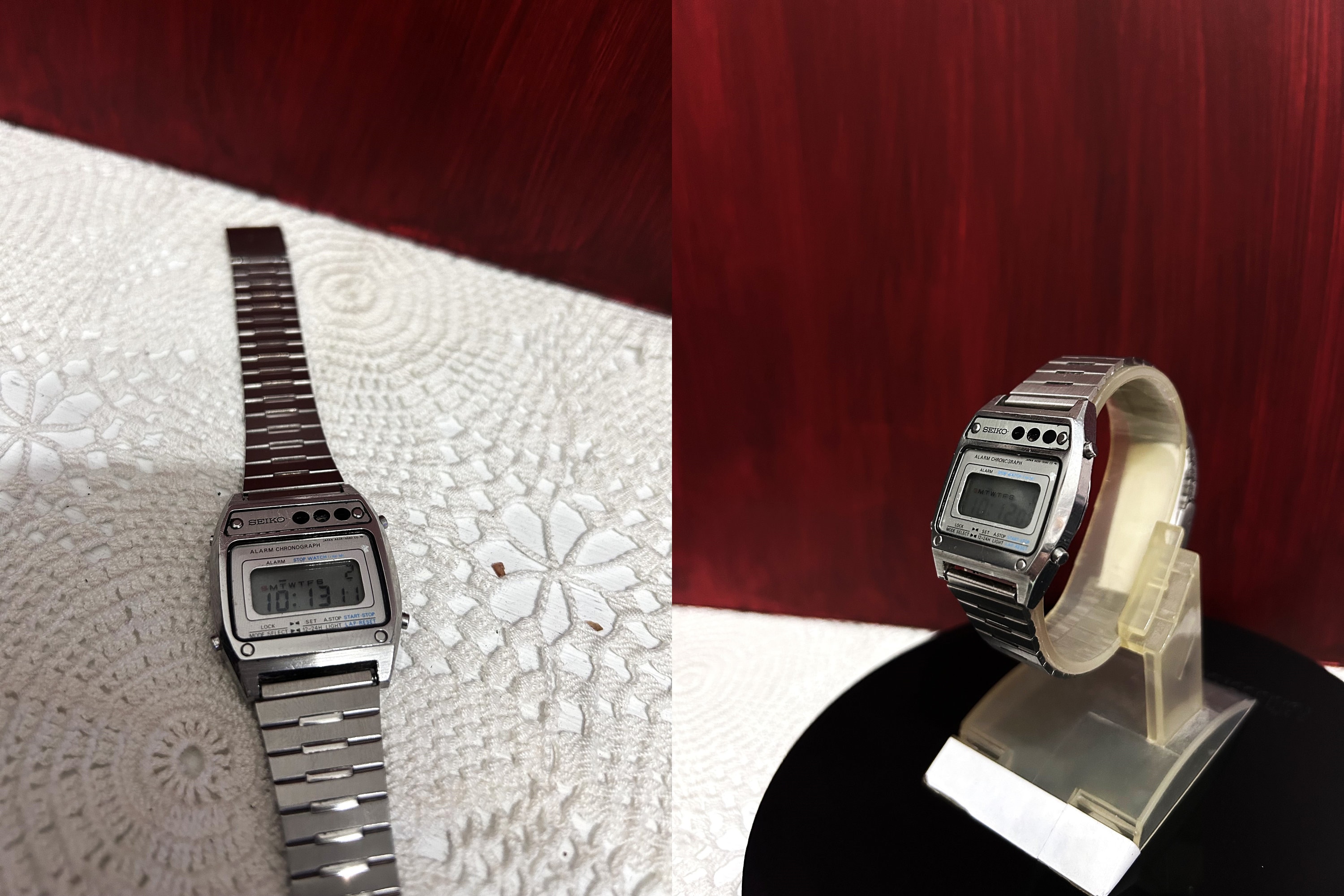 Vintage Seiko Quartz Battery Alarm Chronograph Digital Watch Work