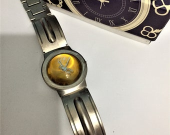 Specially designed IFO Ladies/Women Watch / Japon Movement / Yellow Dial/ Thick lens glass / Citizen Watch/ Casio Watch/ Omax Watch/ Vintage