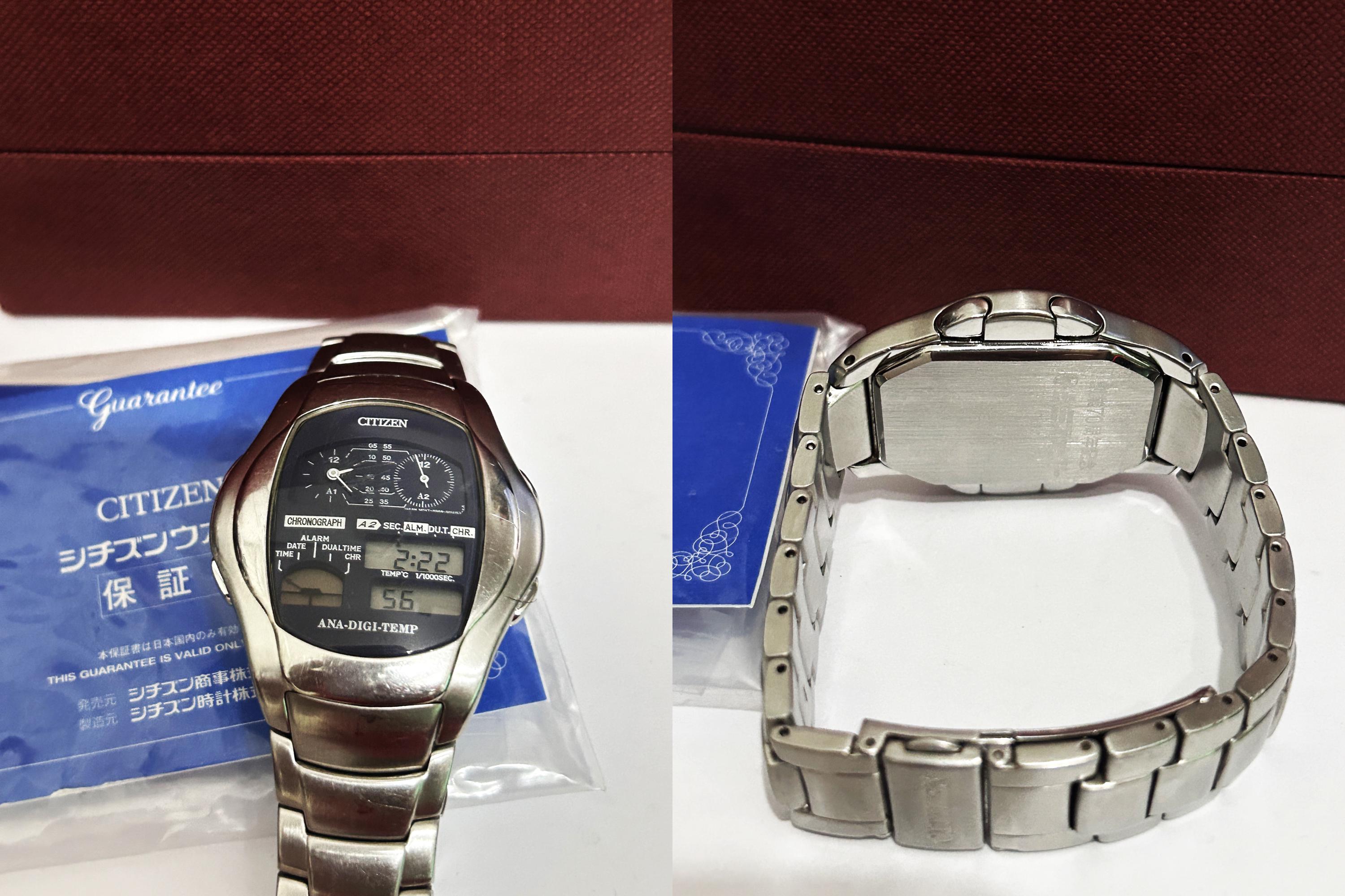 CITIZEN VAGARY ANA-DIGI-TEMP 腕時計 CITIZEN ANA-DIGI TEMP Reproduction Model Watch Silver JG2101-78E