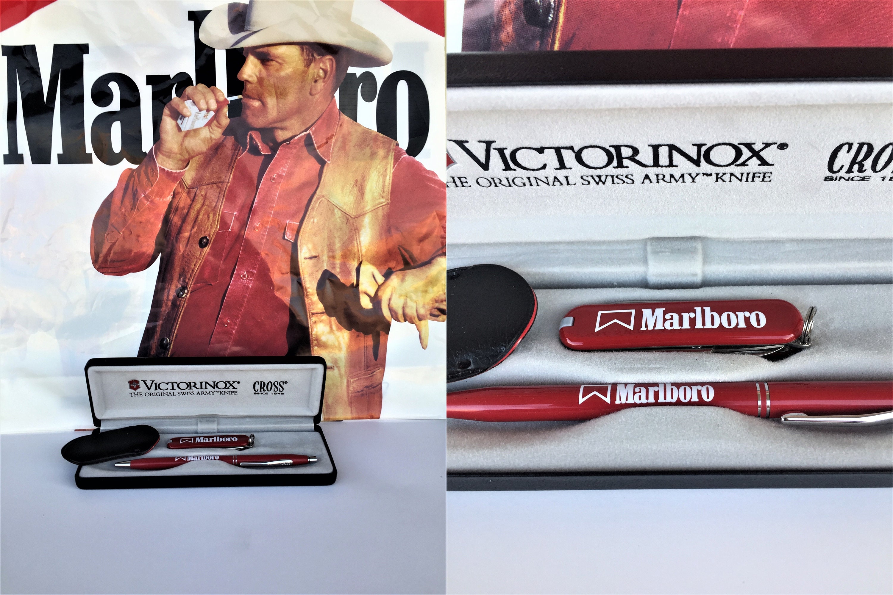 ④ ビクトリノックスVICTORINOX Marlboro 非売品 Marlboro Collectible Set Victorinox Knife/cross Pen/ the Orginal