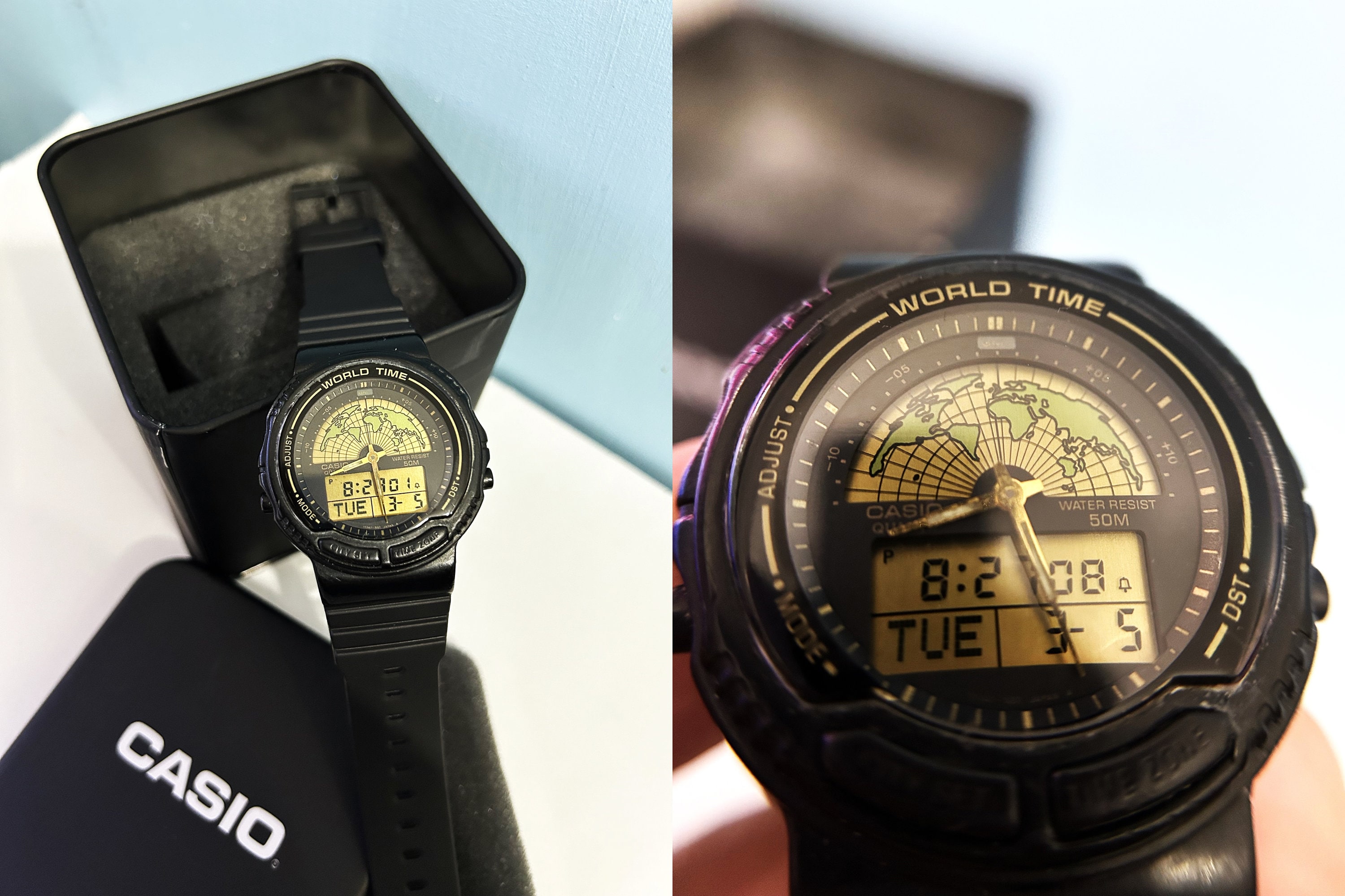 CASIO AW-21U WORLD Time Watch Rare Watch Vintage Mod:387