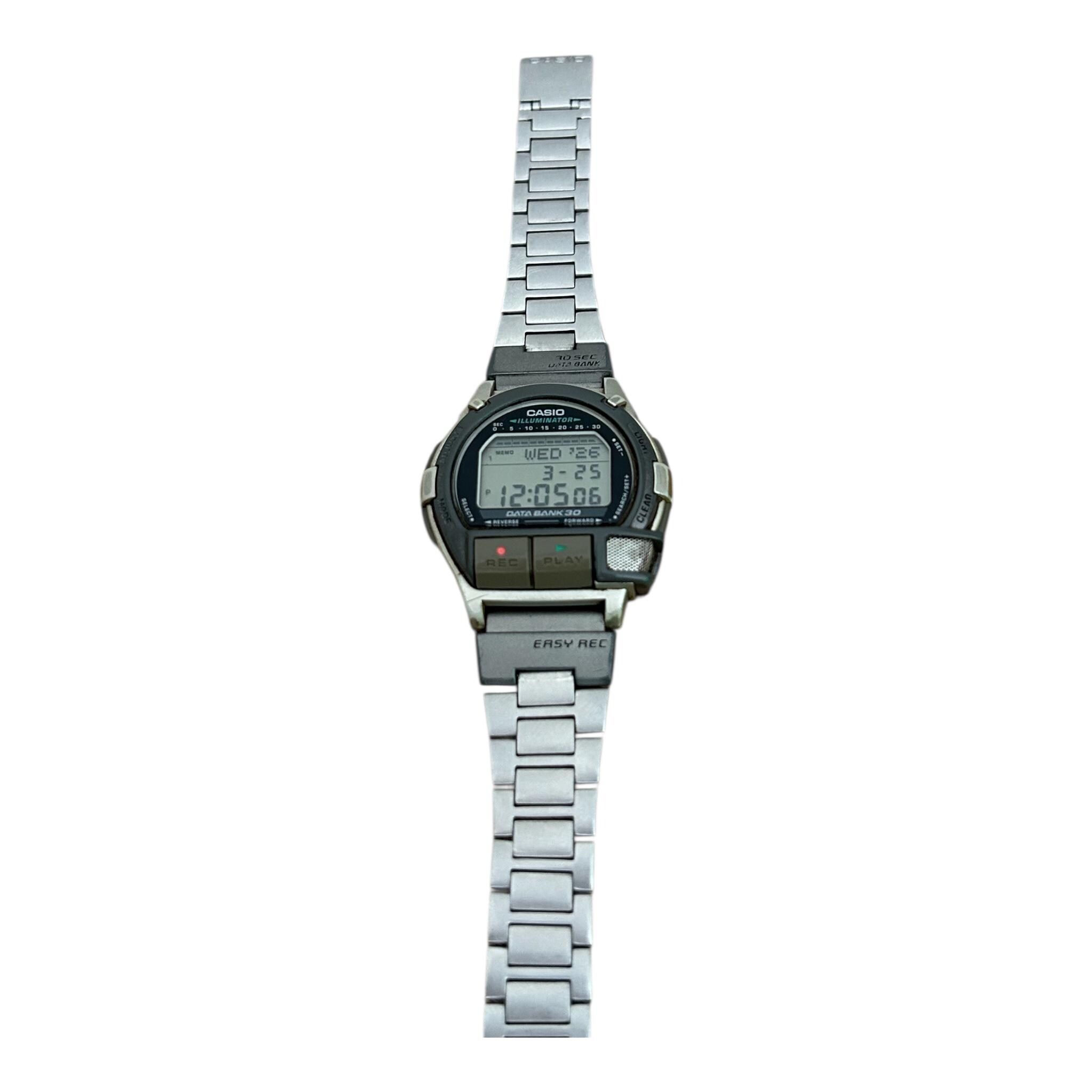 Vintage Casio DB-V300 Databank Voice Recorder Watch, Stainless