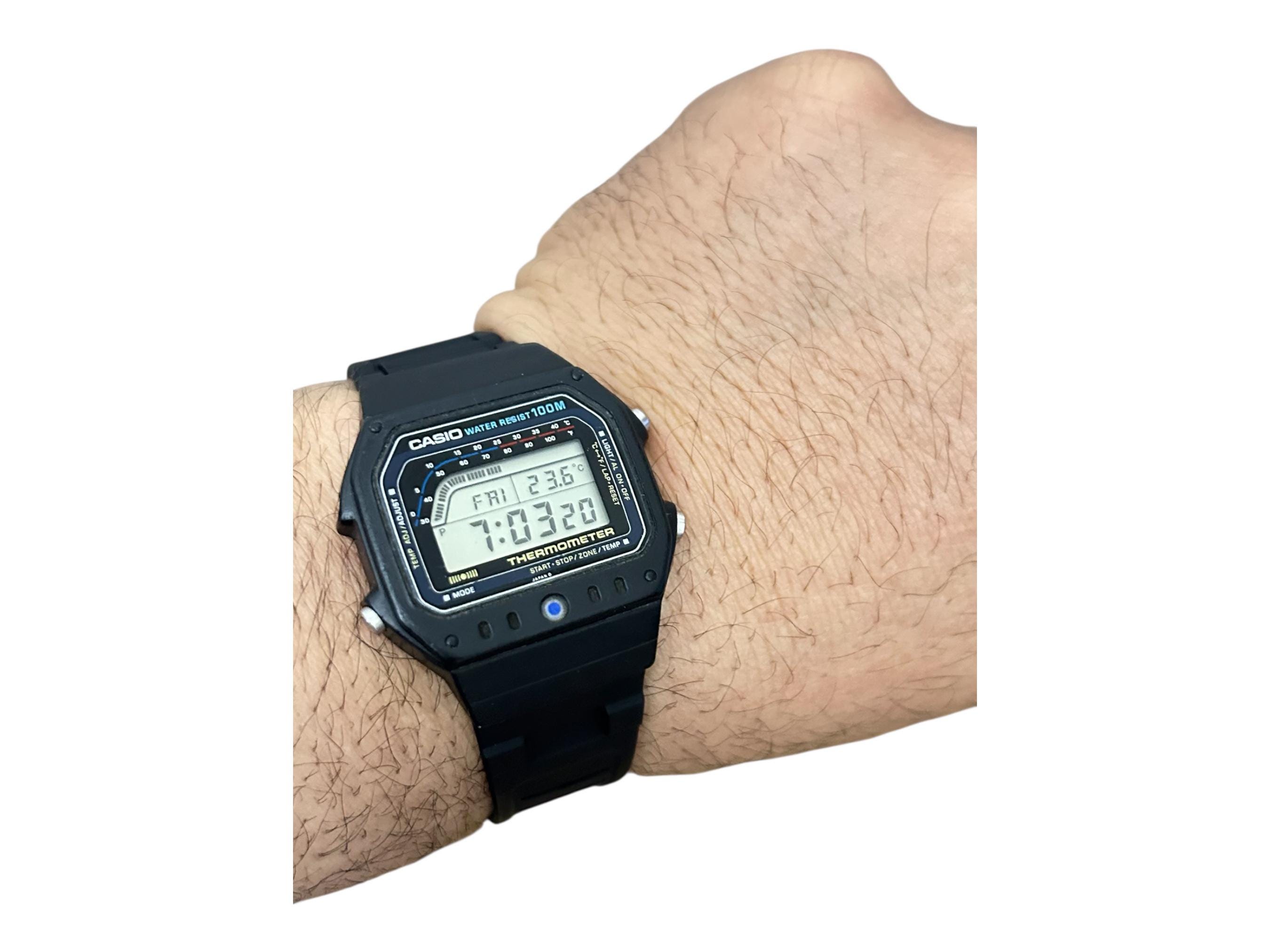 希少なヴィンテージ カシオ TS-1200 温度計付きデジタル腕時計