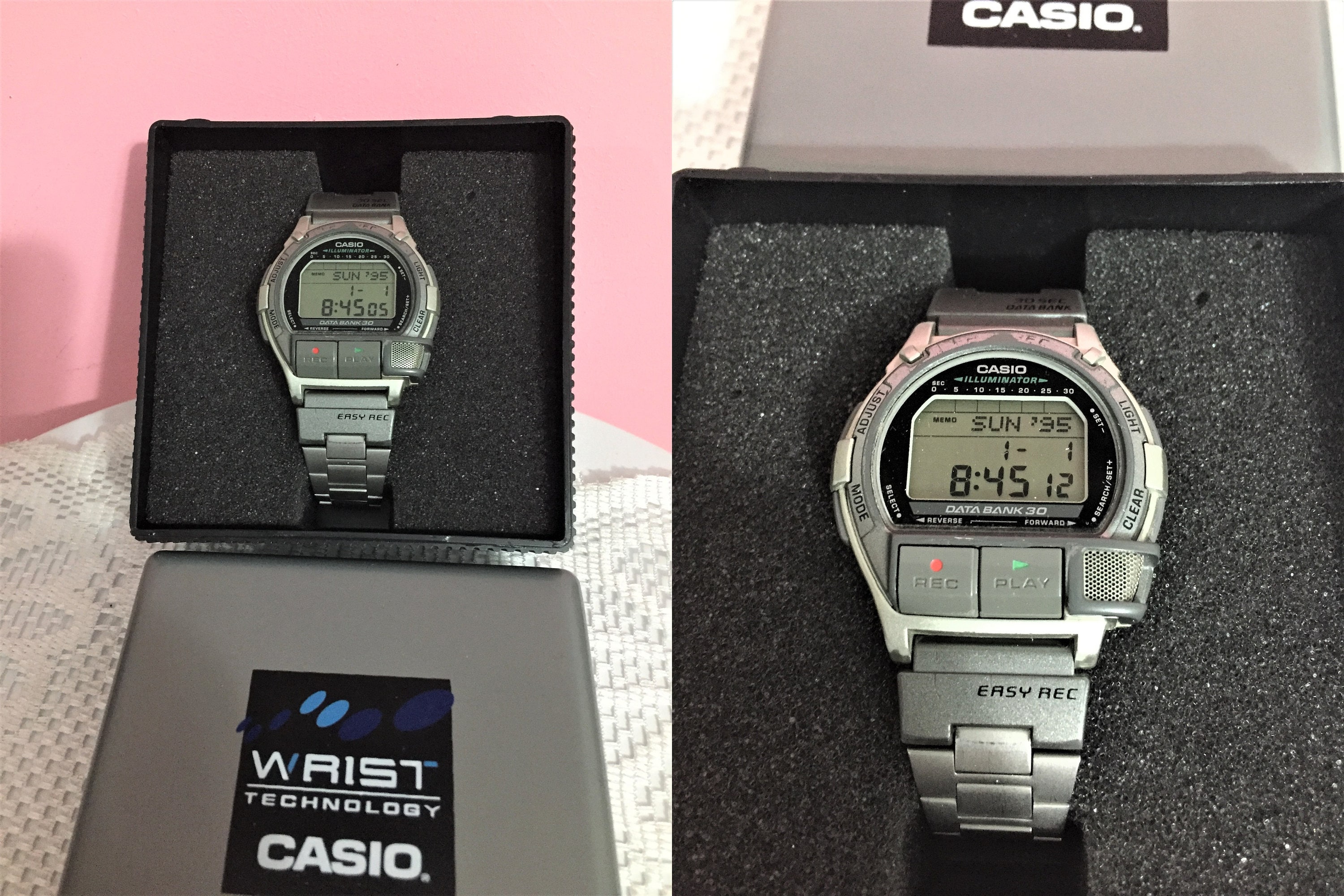 レア　CASIO　DATA BANK30　DB-V300 カシオ　ビンテージ Vintage 1998 Casio Db-v300 Digital Rec Data Bank 30 Watch