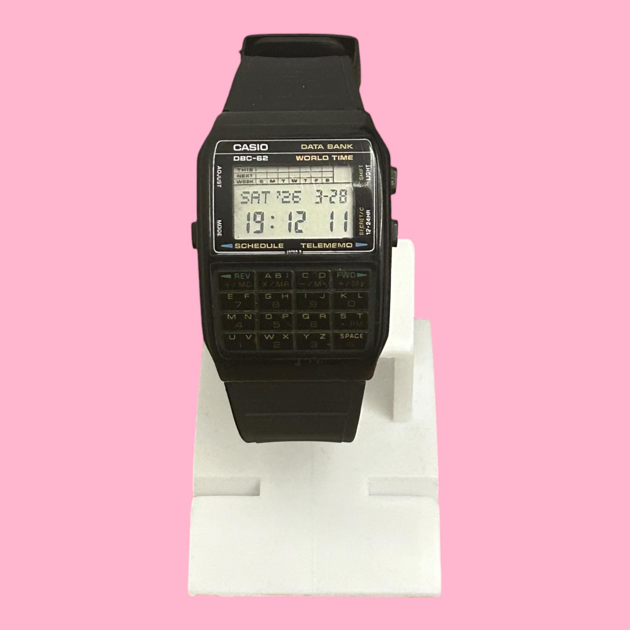 Casio DBC-62 Men's Digital Watch, Black Rubber Band, Japanese