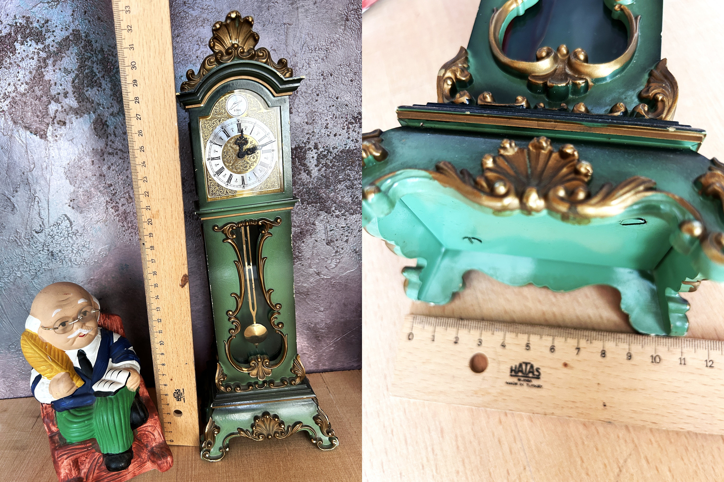 1950s Victorian Grandfather Clock Vintage Antique Rare 1950s Victorian Grandfather Clock Vintage Antique Rare