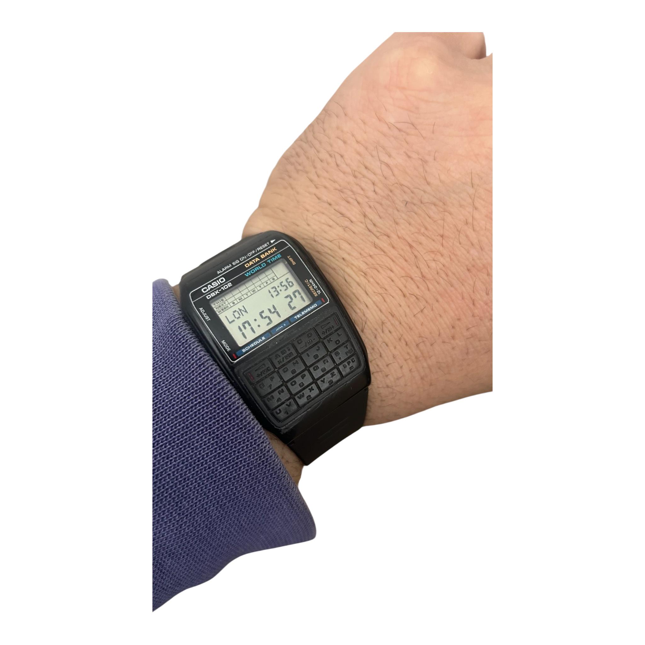 激レア！　80sカシオ　CASIO DBX-102 データバンク　オールドカシオ Vintage Casio DBX-102 Data Bank Calculator Watch, RARE